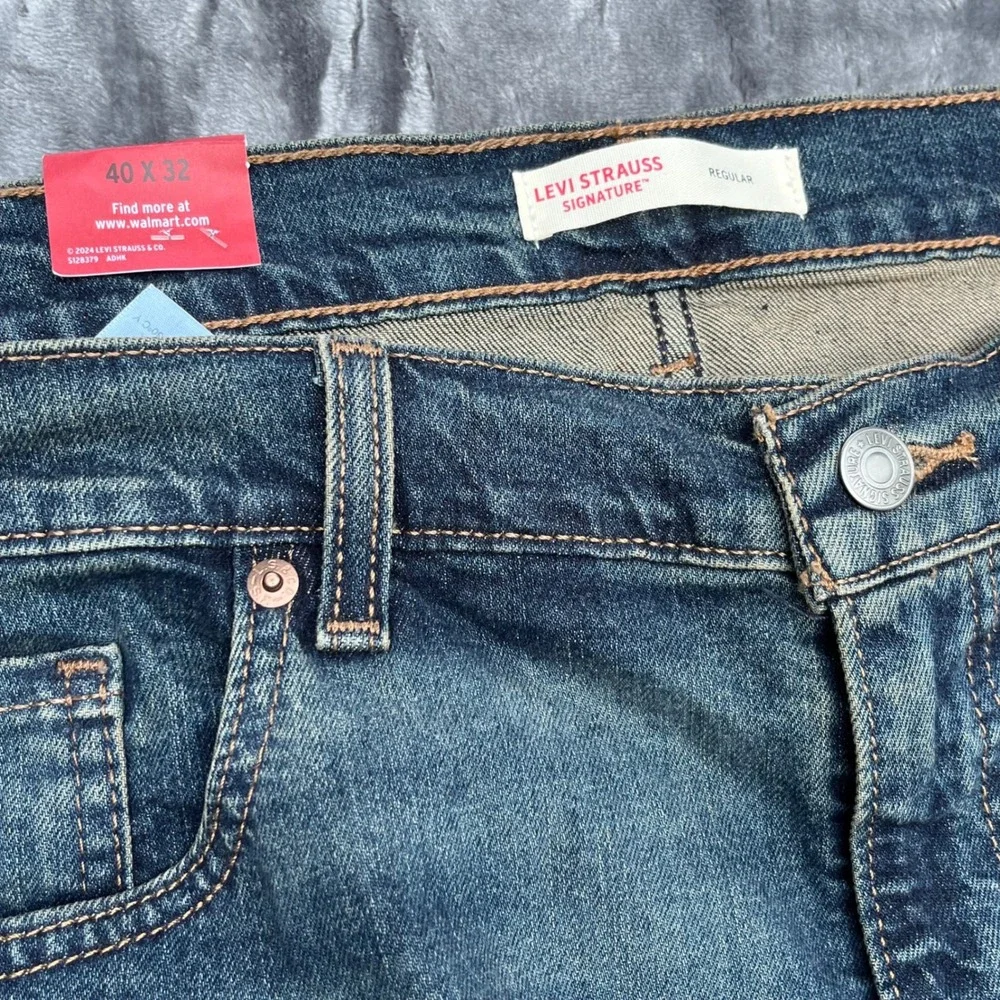 Signature by Levi Strauss Regular Fit Straight Leg Jeans Blue 40x32 A1311-0004
